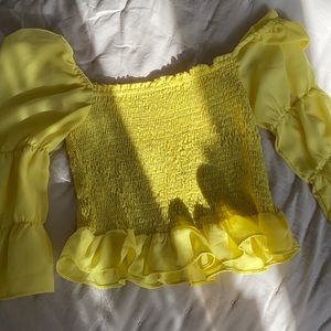 Ruffle yellow top